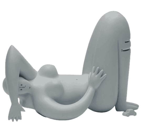 Yu Nagaba, ‘Toy Car’, 2023, Sculpture, Bronze sculpture with multiple layers of frosted white paint on a blue patina base, finished with platinum leaf details., DDT, 