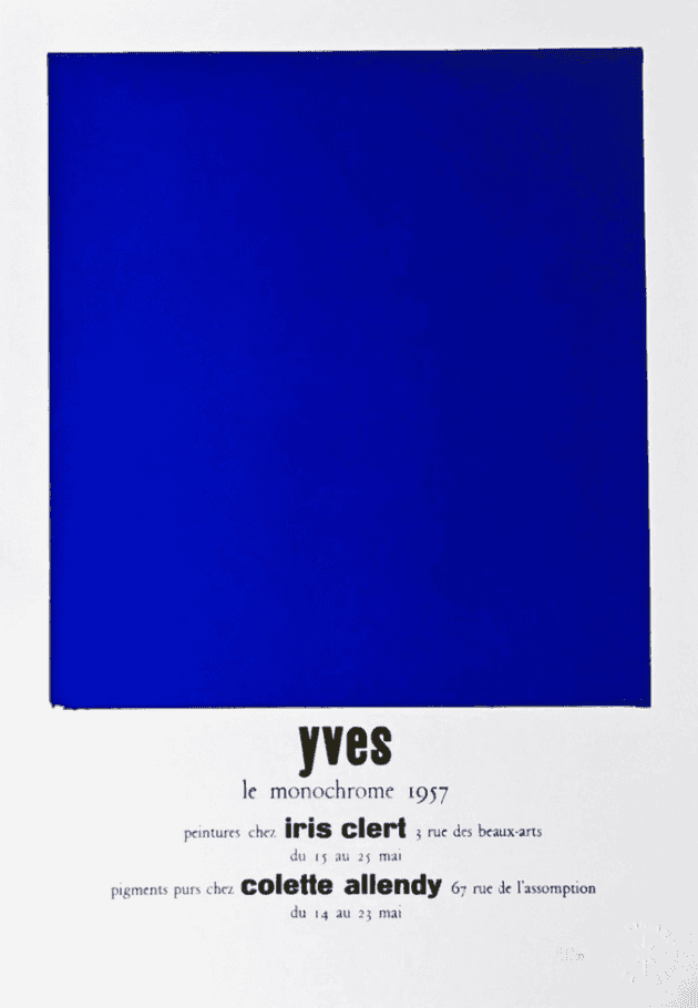 Yves Klein, ‘Peintures Chez Iris Clert’, 2015, Print, Lithograph on BFK Rives Paper with Deckled Edges and Yves Klein Archives blind stamp, Yves Klein Archives, Numbered