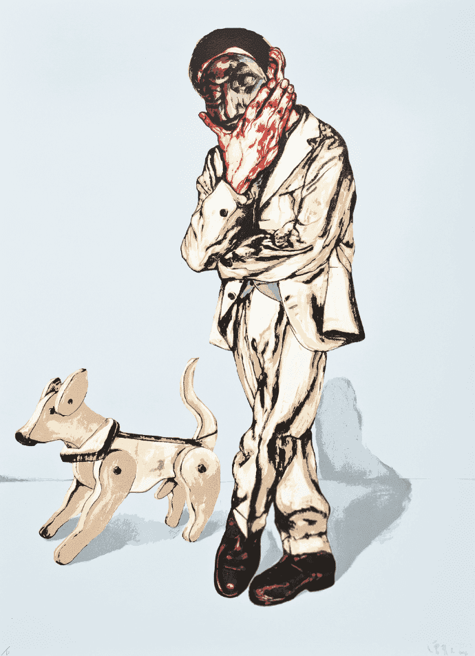 Zeng Fanzhi 曾梵志, ‘Man and Dog’, 2006, Print, Lithograph, Fang Graphic Factory, Numbered, Dated