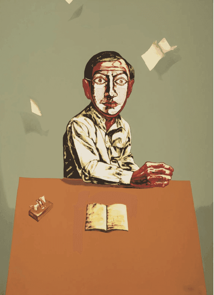 Zeng Fanzhi 曾梵志, ‘Sitting Man’, 2006, Print, Silkscreen Print, null, Numbered, Dated