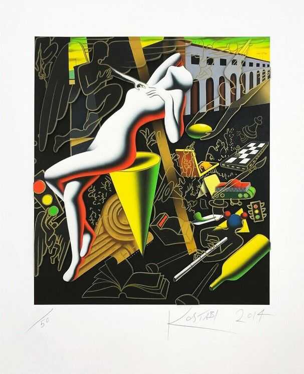 Mark Kostabi, ‘Imperfect Balance’, 2014, Print, Giclée and Iris Print with 3D construction, null, Numbered