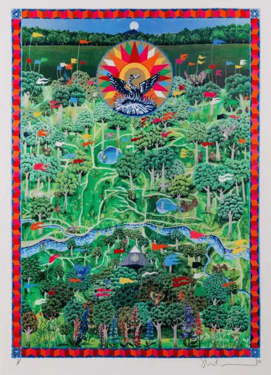 Stanley Donwood, ‘Worthy Forest (Glastonbury 2024)’, 2024, Print, 21 colour hand-pulled Screenprint, Slowly Downward, Numbered