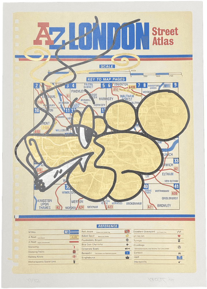 10Foot, ‘Disintegration Loops (Golden Throwup)’, 2024, Print, 7 colour archival enamel ink screenprint on Somerset satin white 410gsm, Actually, Numbered