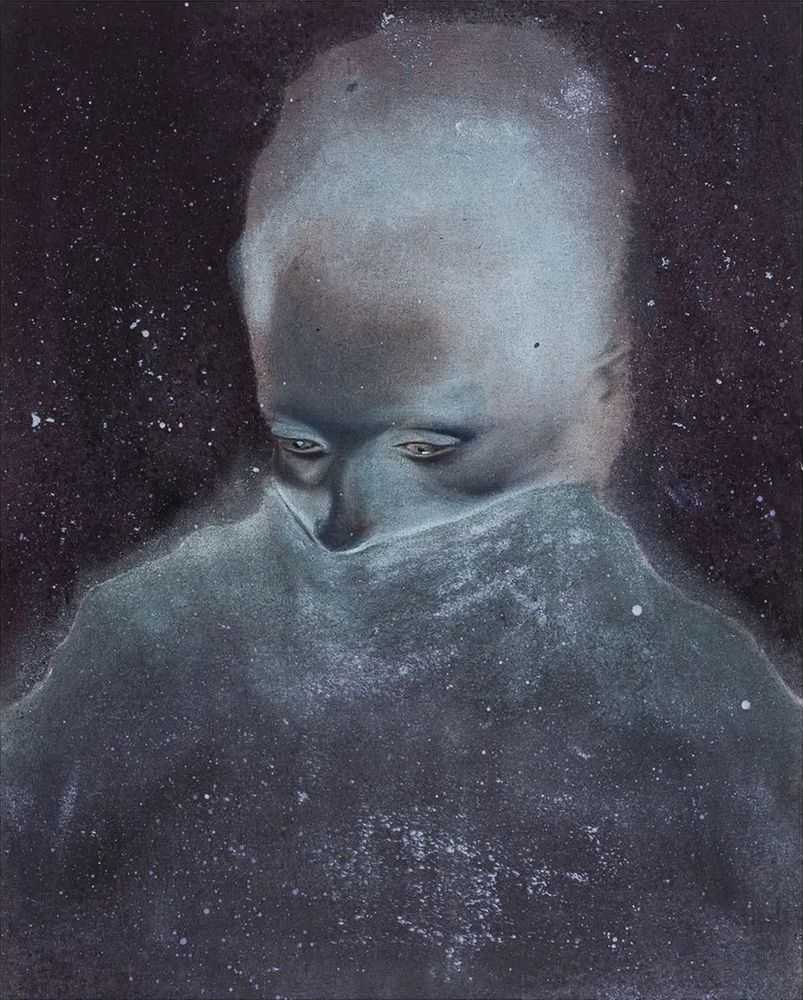 Liang Fu, ‘Anonyme’, 2023, Print, Archival pigment print with blue pearlcoat detailing on 310gsm Hahnemühle etching paper with deckled edges, uniquely hand-finished by the artist with clear matte and pearl pigment, Avant Arte, Numbered