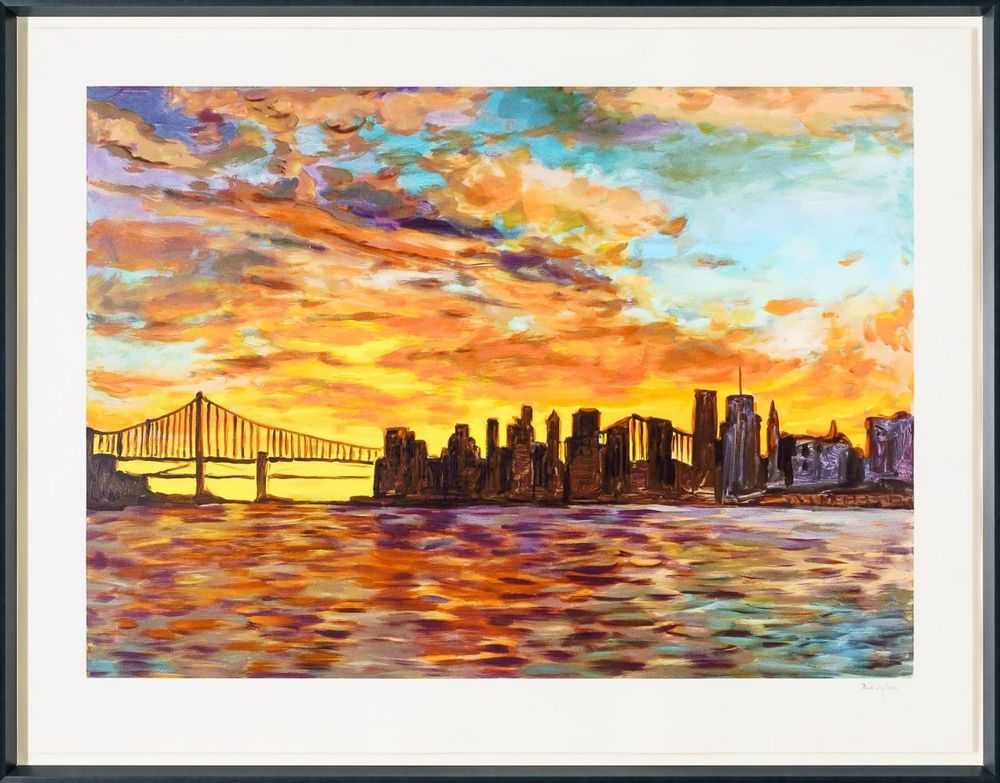 Bob Dylan, ‘New York Skyline, Seen From Queens’, 2017, Print, Pigmented and Acrylic Resin lnk on Archival Coventry Rag 320gsm Vellum White Paper, Washington Green Fine Art, Numbered