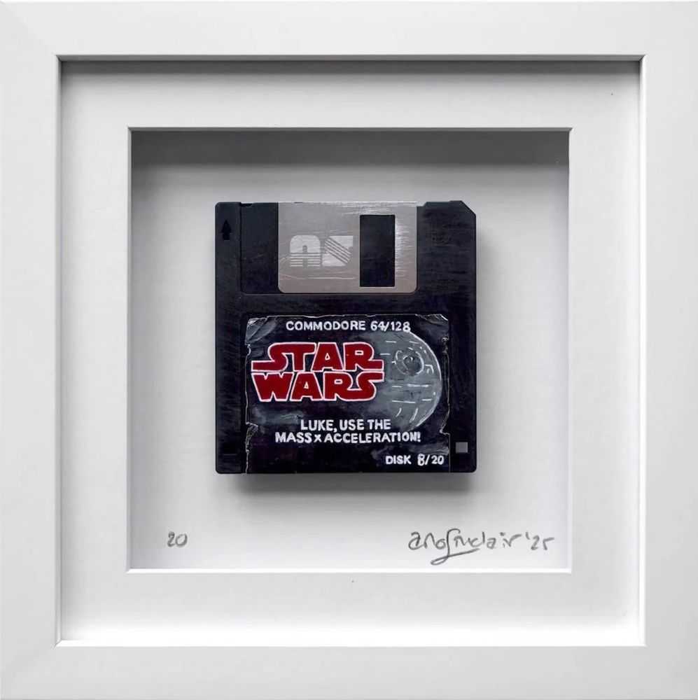Arlo Sinclair, ‘Star Wars: Equation - 3.5” Black’, 2025, Print, Hand-painted retro floppy disk: acrylic paint, plastic disk, aluminium, paper, Self Released, Numbered, Dated, Framed