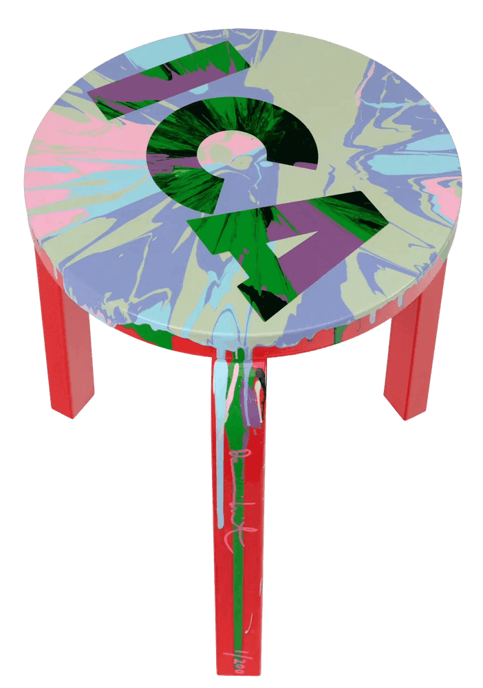 Damien Hirst, ‘ICA Spin Stool’, 2026, Sculpture, Acrylic paint on birch wood stool, Heni, Numbered