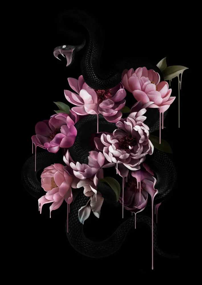 66Hundred, ‘Peonies & Pit Vipers II’, 2025, Print, Archival giclée, acid-free cotton rag, Hahnemühle Photo Rag, 308gsm, null, 