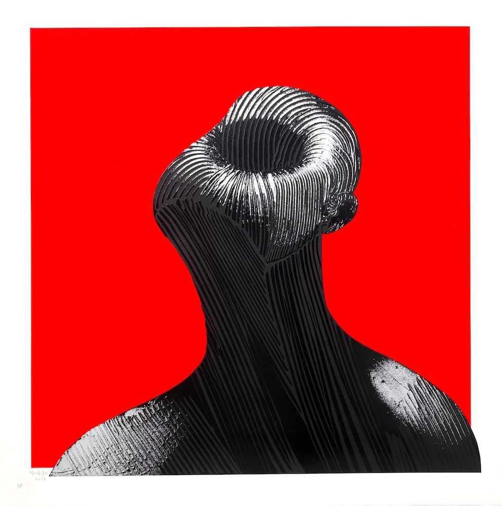 Adam Neate, ‘Imploding Head (Red & Black)’, 05-06-2016, Print, Four layered silkscreen printed on Somerset Tub Sized Satin 410 gsm paper, Elms Lesters, Numbered