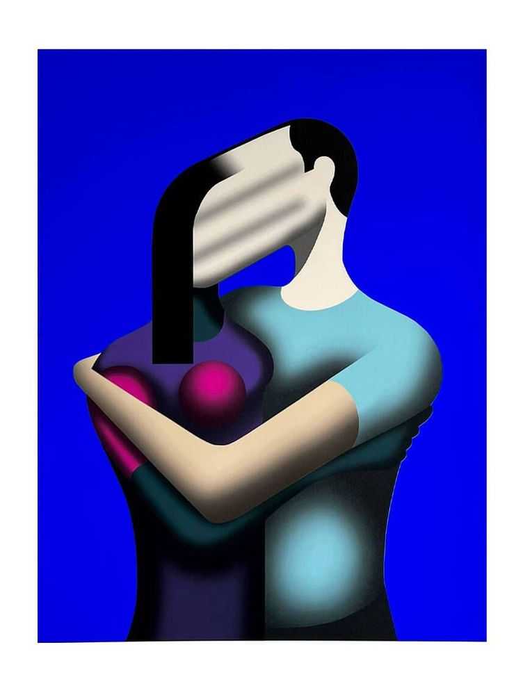 Adam Neate, ‘The Couple (Cobalt Blue)’, 09-04-2022, Print, 8 layer screen print with half tone layers and UV gloss varnish on Somerset Satin 410gsm paper, Nelly Duff, 