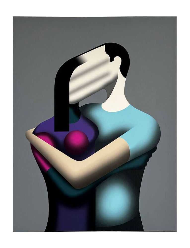 Adam Neate, ‘The Couple (Grey)’, 09-04-2022, Print, 8 layer screen print with half tone layers and UV gloss varnish on Somerset Satin 410gsm paper, Nelly Duff, 