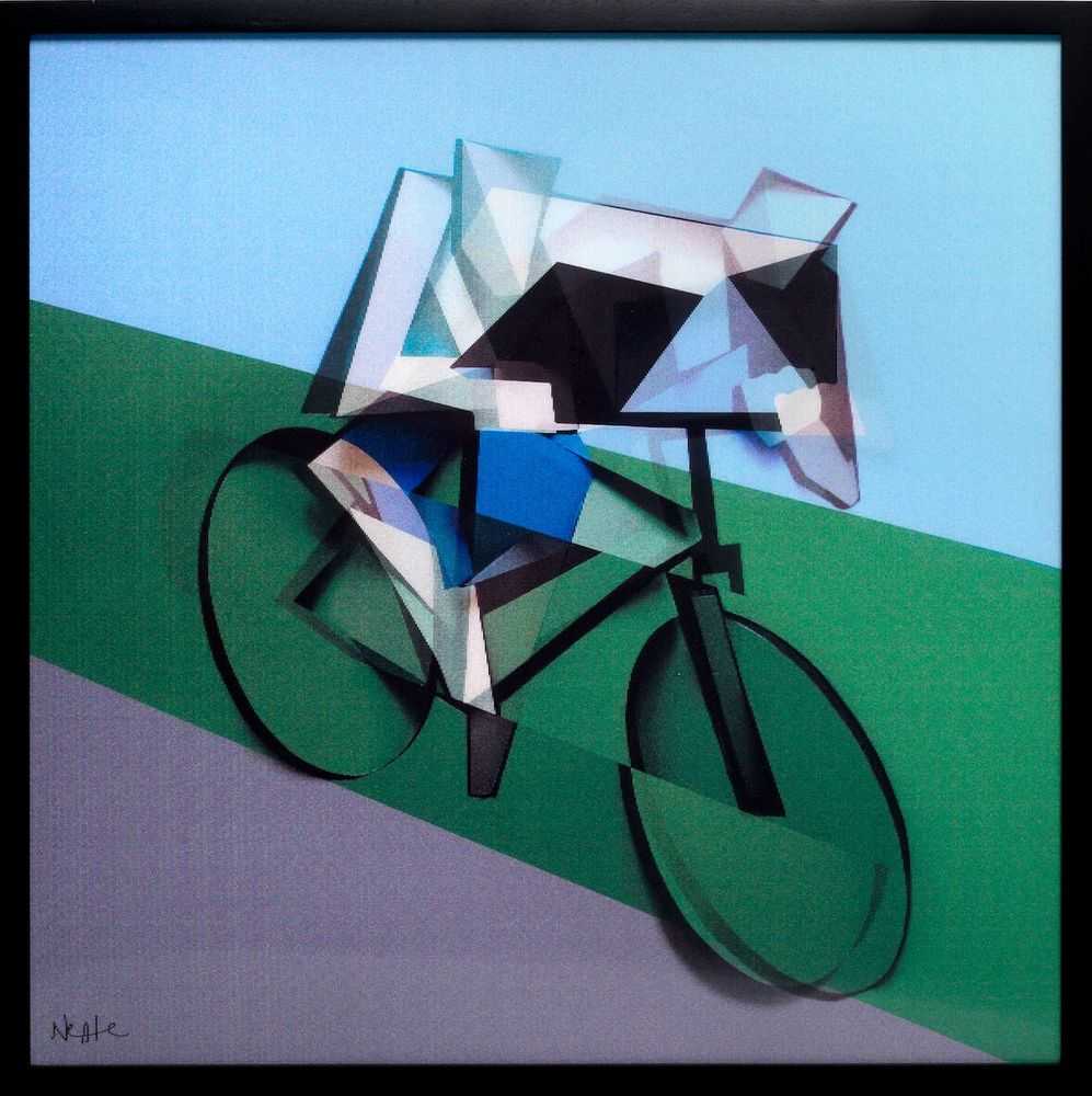 Adam Neate, ‘The Cyclist’, 04-09-2014, Print, Lenticular, Elms Lesters, Framed