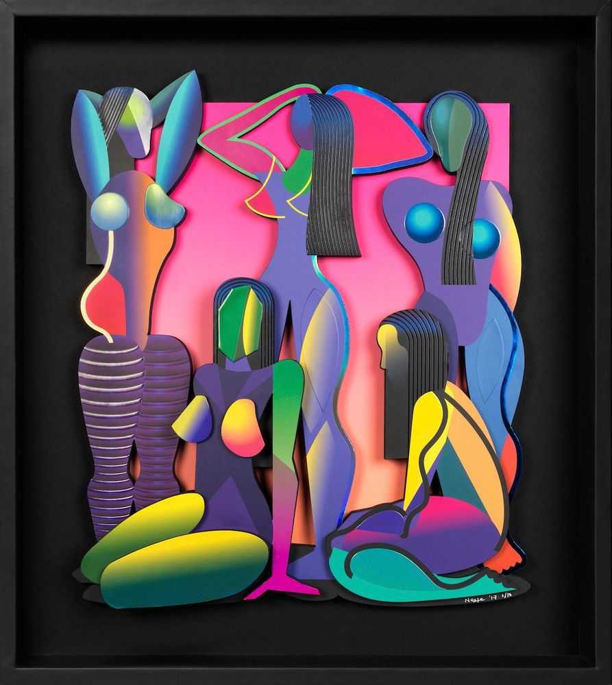 Adam Neate, ‘Women’, 22-07-2017, Print, Embossed, debossed, gloss, pearlescent, metallic and iridescent foil blocking and lithograph on die cut board, Elms Lesters, Numbered, Framed
