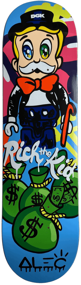 Alec Monopoly, ‘Rich The Kid (Skateboard)’, 16-09-2021, Collectible, Full Color Screen Print on Formed 7 Ply Veneer Wood, Self-released, 