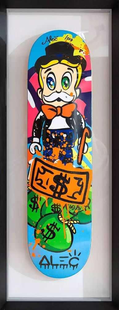 Alec Monopoly, ‘Skateboard Deck (Orange)’, 16-09-2021, Print, Full Color Screen Print on Formed 7 Ply Veneer Wood, Self-released, Numbered, Framed