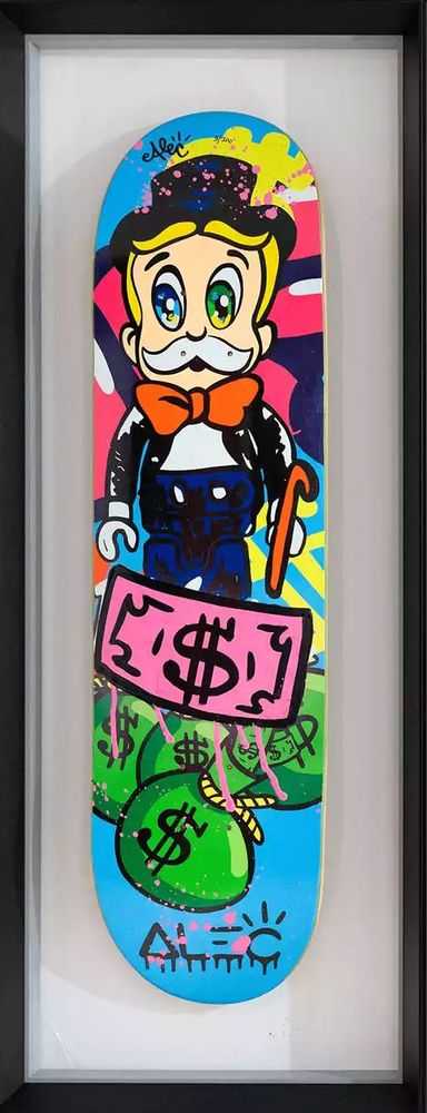 Alec Monopoly, ‘Skateboard Deck (Pink)’, 16-09-2021, Print, Full Color Screen Print on Formed 7 Ply Veneer Wood, Self-released, Numbered, Framed