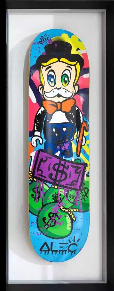 Alec Monopoly, ‘Skateboard Deck (Purple)’, 16-09-2021, Print, Full Color Screen Print on Formed 7 Ply Veneer Wood, Self-released, Numbered, Framed
