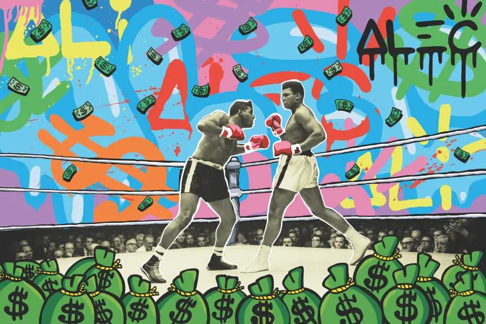 Alec Monopoly, ‘The Greatest of All Time (Money Bags)’, 10-02-2022, Print, Pigment on heavy watercolour paper, Self-released, Numbered