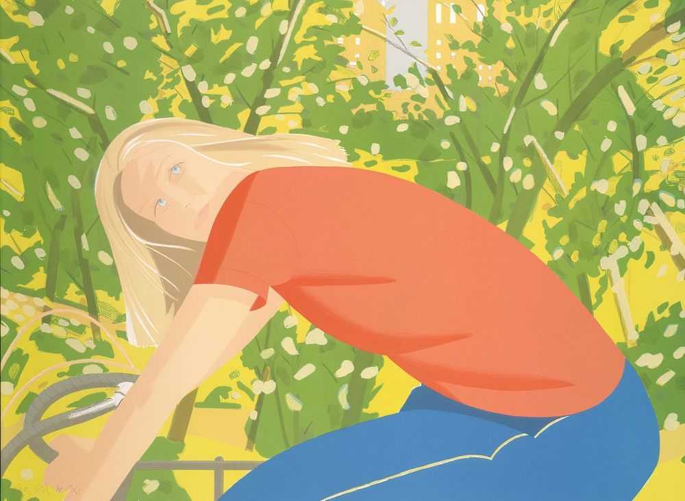 Alex Katz, ‘Bicycle Rider’, 1982, Print, Lithograph in seventeen colours, New York Graphic Arts Society, Ltd., Numbered