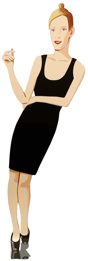 Alex Katz, ‘Black Dress 3 (Oona)’, 2018, Sculpture, Powder-coated aluminum cutouts, printed in colors on both sides, mounted to a stainless steel base, null, Numbered