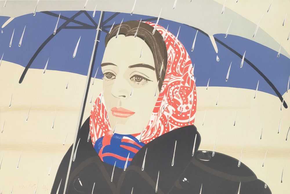 Alex Katz, ‘Blue Umbrella’, 1979, Print, Lithograph in eleven colours on arches paper, GHJ Graphics, Numbered
