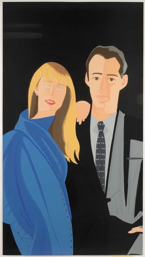 Alex Katz, ‘David Salle and Janet Leonard’, 1993, Print, Serigraph on Arches Cover White paper, Chalk and Vermilion Fine Arts, Numbered
