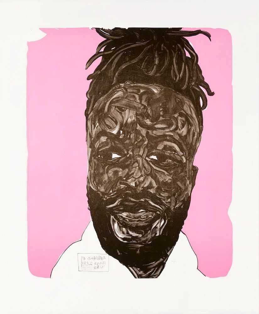 Amoako Boafo, ‘Self portrait (Pink)’, 2020, Print, Original lithograph on paper, Mariane Ibrahim, Numbered
