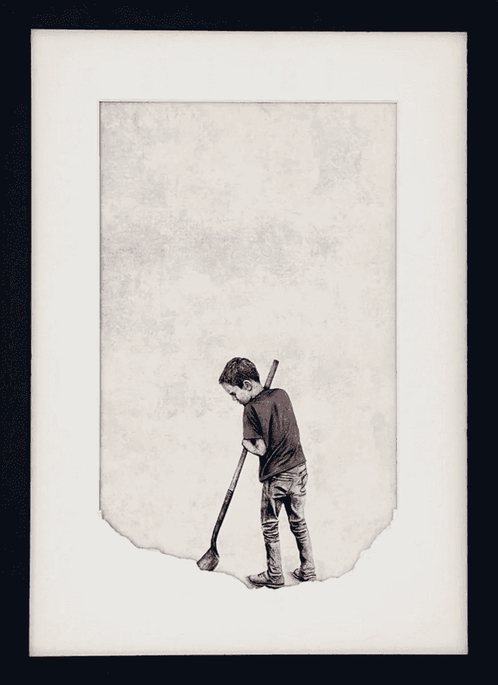 Andrew Scott, ‘Dig’, 2024, Print, Giclée on 315 gsm Etching Cotton Rag with hand broken frame, Stowe Gallery, Numbered, Framed