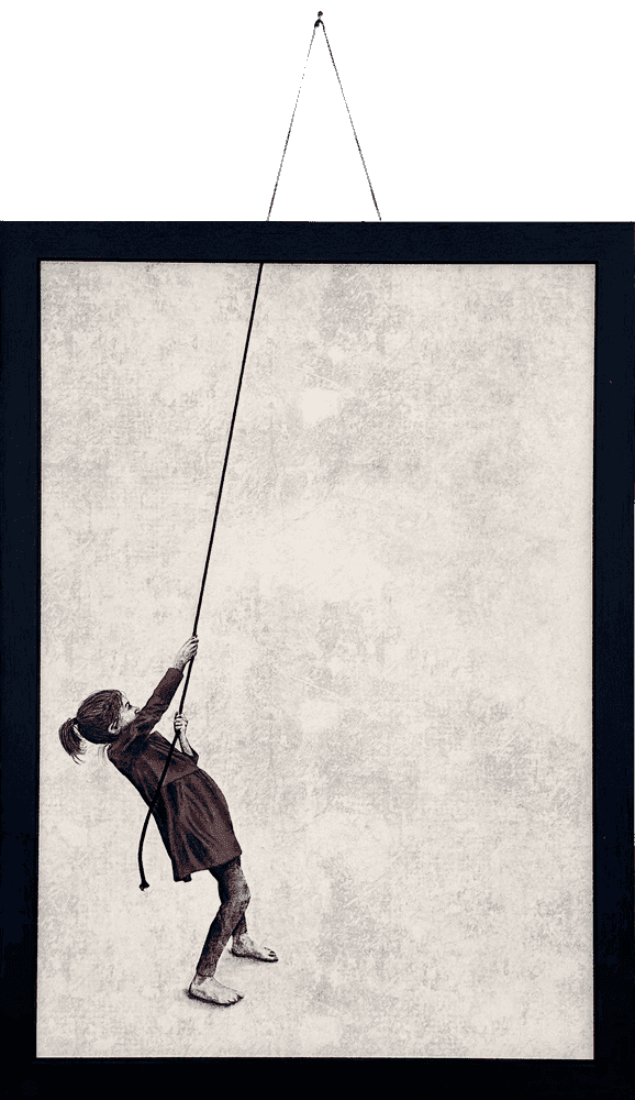 Andrew Scott, ‘Pull’, 2024, Print, Hand varnished Giclée on Matt Cotton Archival canvas hand finished with string, Stowe Gallery, Numbered, Framed