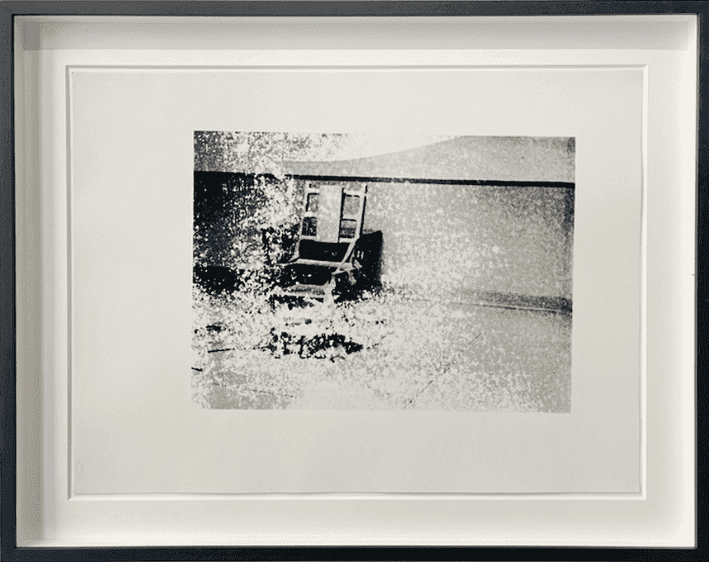 Andy Warhol, ‘Electric Chair (Retrospective Series)’, 1978, Print, Unique double sided Screenprint with Ink stains, on soft white Wove paper, null, 