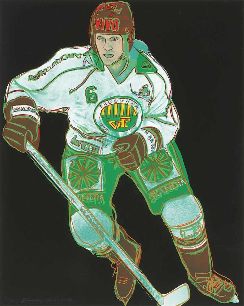 Andy Warhol, ‘Frolunda Hockey Player (FS II.366)’, 1986, Print, Screenprint on Lenox Museum Board, Art Now Gallery, Numbered