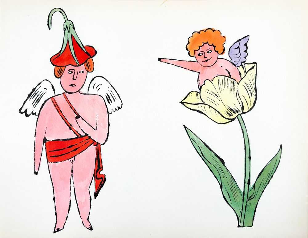 Andy Warhol, ‘In The Bottom of my Garden IV.101A’, 1956, Print, Offset lithograph,extensive hand-coloring in watercolor, on wove paper, null, 