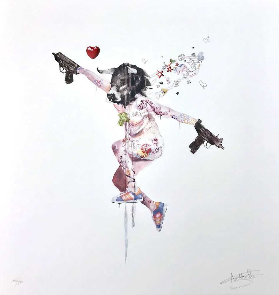 Antony Micallef, ‘Uzi Lover 2’, 19-09-2007, Print, Lithograph on wove paper, Lazinc, Numbered