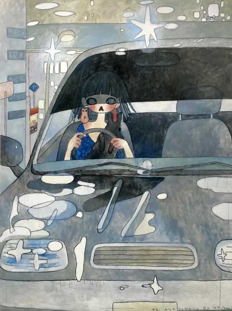 Aya Takano, ‘Drive with a Night Dog’, 2006, Print, Offset lithograph in colours, Kaikai Kiki, Numbered