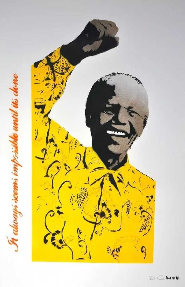 Bambi, ‘Mandela (Yellow)’, 2013, Print, Screenprint in colours, null, Numbered
