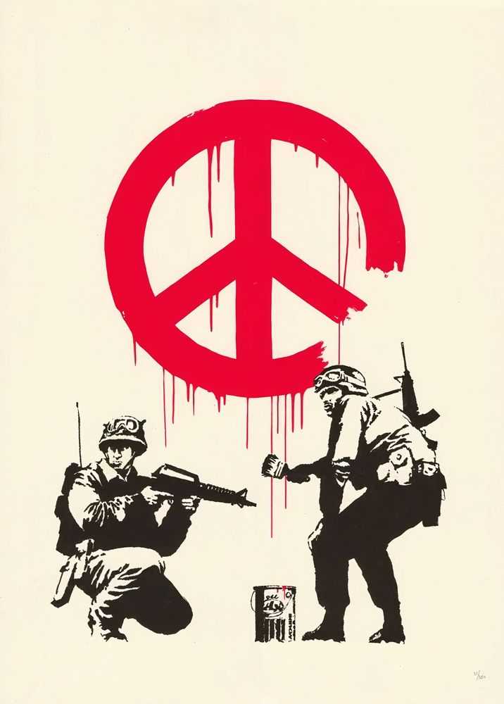 Banksy, ‘CND Soldiers (Unsigned)’, 2005, Print, Screenprint in colours on wove paper, Pictures On Walls, Numbered