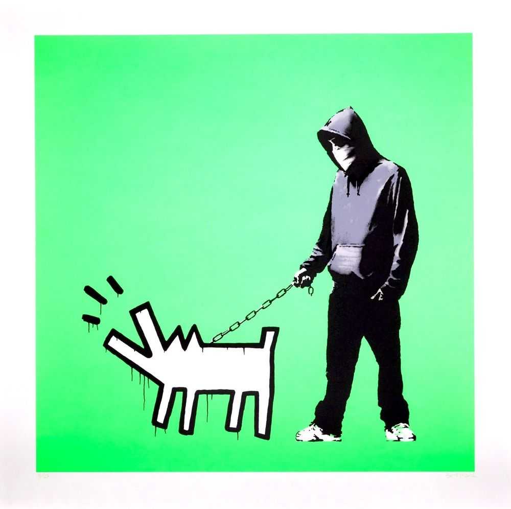 Banksy, ‘Choose Your Weapon (Fluoro Green)’, 2010, Print, Screenprint in colours on wove paper, Pictures On Walls, Numbered