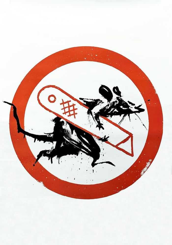 Banksy, ‘Cut & Run Rat Stencil Poster’, 2023, Print, Offset Lithograph in colors on glossy satin poster paper., null, 
