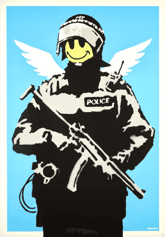 Banksy, ‘Flying Copper (Unsigned)’, 2003, Print, Screenprint on paper, Pictures On Walls, Numbered