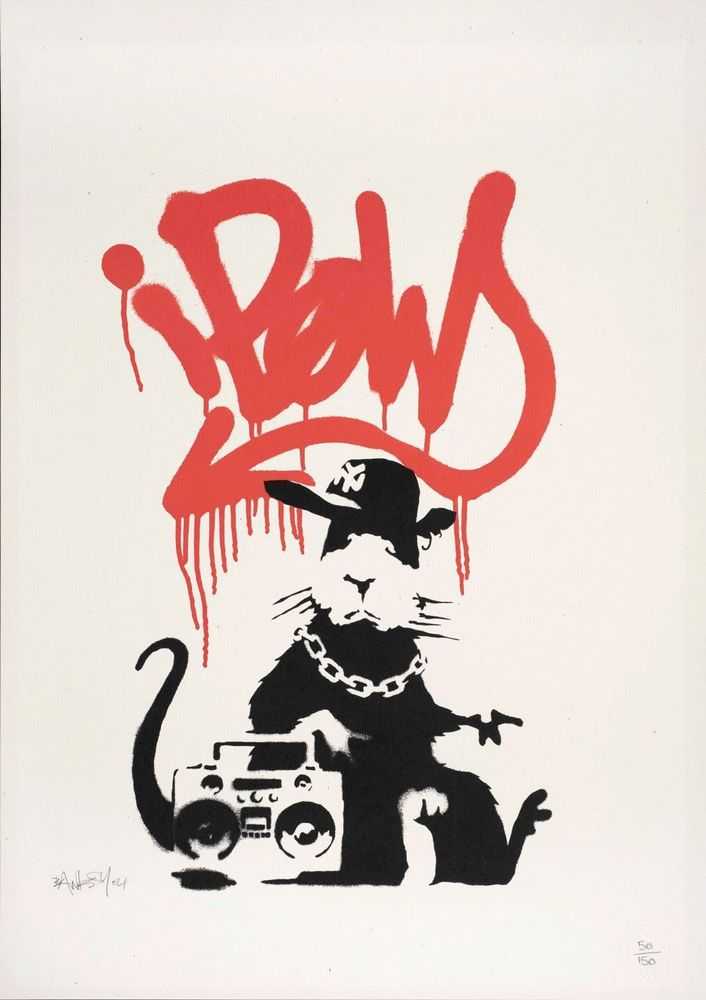 Banksy, ‘Gangsta Rat (Signed)’, 2004, Print, Screenprint on paper, Pictures On Walls, Numbered, Dated
