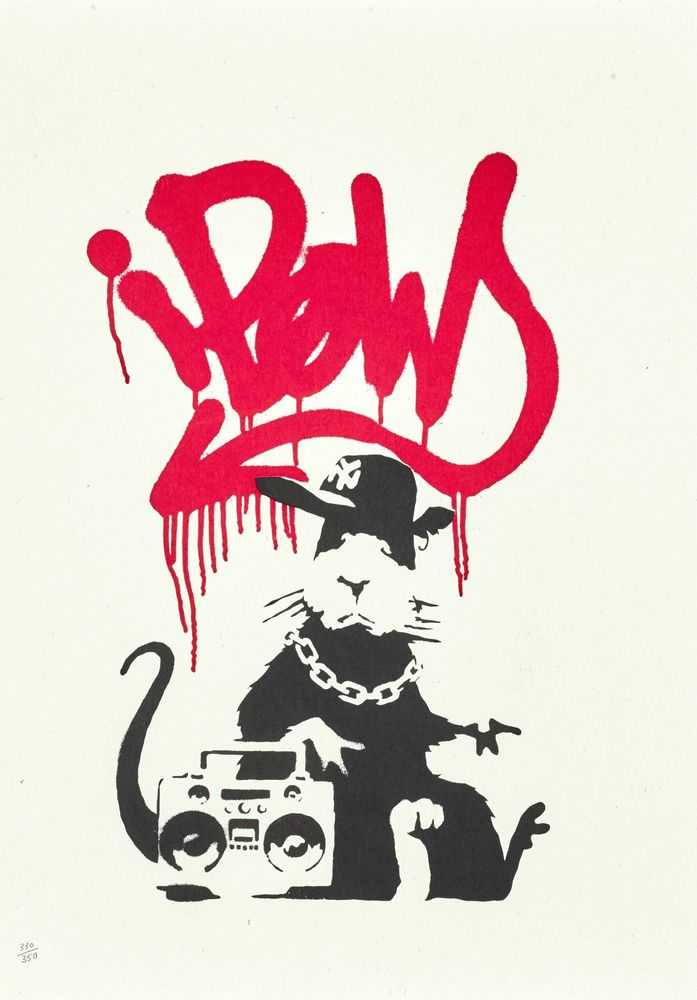 Banksy, ‘Gangsta Rat (Unsigned)’, 2004, Print, Screenprint on paper, Pictures On Walls, Numbered