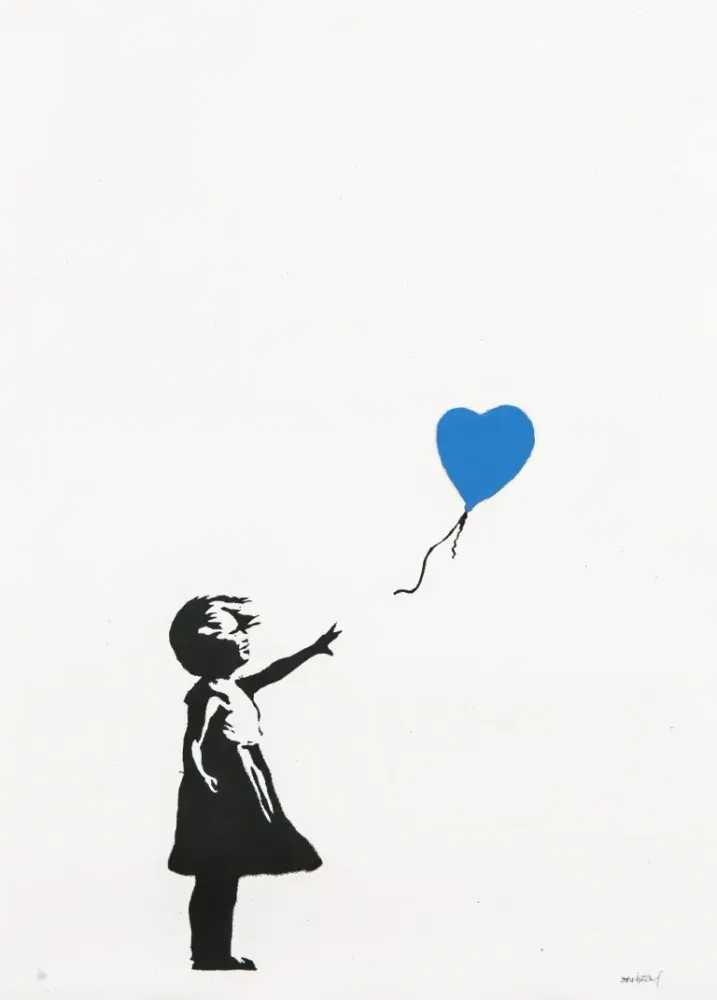 Banksy, ‘Girl With Balloon (Blue Artist Proof)’, 2015, Print, Screenprint in black and blue on wove paper, Pictures On Walls, Numbered