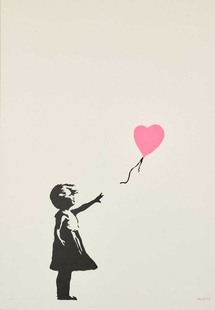 Banksy, ‘Girl With Balloon (Dark Pink Artist Proof)’, 2015, Print, Screenprint in black and pink on wove paper, Pictures On Walls, Numbered