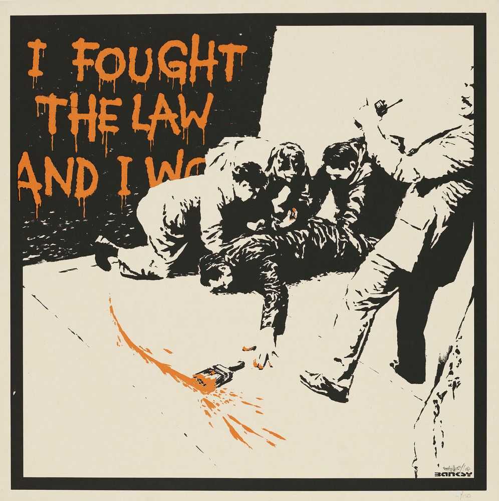 Banksy, ‘I Fought The Law (Signed)’, 2004, Print, Screenprint on paper, Pictures On Walls, Numbered, Dated