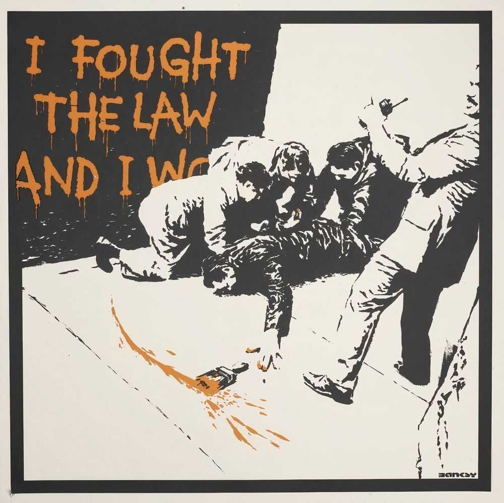 Banksy, ‘I Fought The Law (Unsigned)’, 2004, Print, Screenprint on paper, Pictures On Walls, Numbered