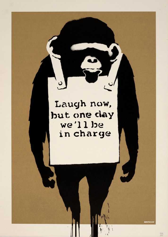 Banksy, ‘Laugh Now (Unsigned)’, 2004, Print, Screenprint on paper, Pictures On Walls, Numbered