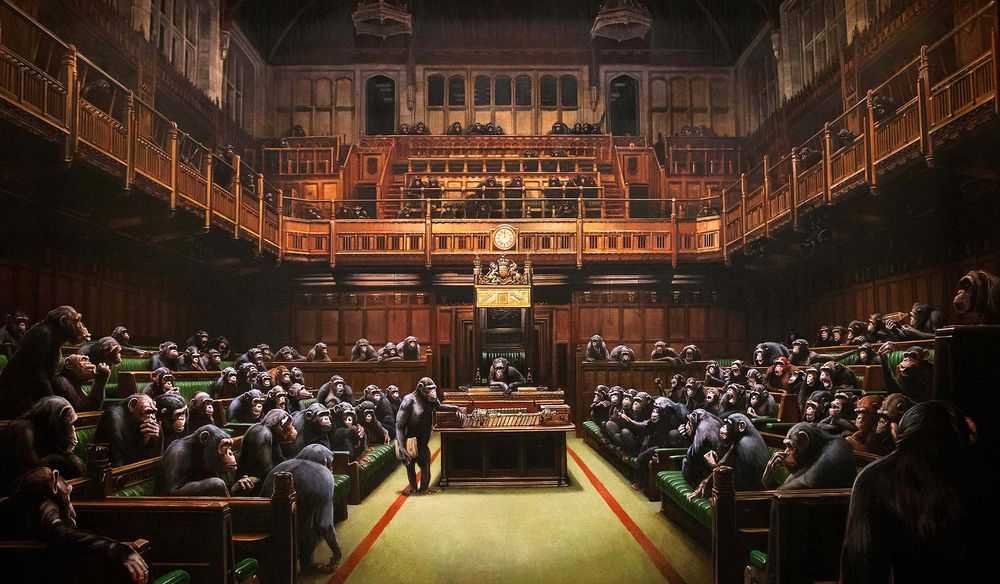 Banksy, ‘Monkey Parliament (Offset Lithograph)’, 2009, Print, Offset lithograph, Bristol Museum, 