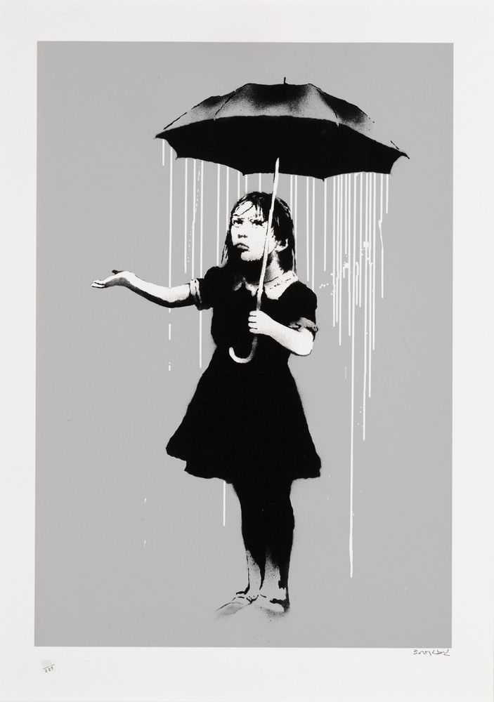 Banksy, ‘NOLA (White Rain)’, 2008, Print, Screenprint in colours on paper, Pictures On Walls, Numbered