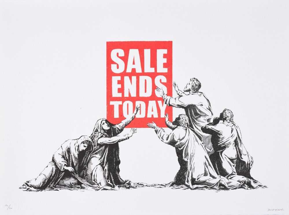Banksy, ‘Sale Ends (V.2)’, 2017, Print, Screenprint in colours on Arches wove paper,, Pictures On Walls, Numbered