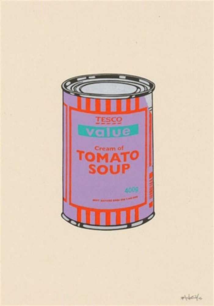 Banksy, ‘Soup Can (Violet, Orange, Mint)’, 2005, Print, Screenprint in colours on wove paper, Pictures On Walls, Numbered, Dated